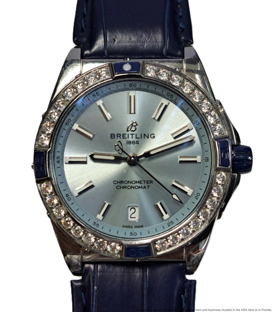 BREITLING Chronomat automatic 36 A10380 Navy Dial Automatic Ladies Watch_954749 Breitling A10380 Automatic Steel Good for $2,936 for sale  main image 4