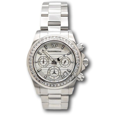 Technomarine Manta Ray Women's 38mm Silver Crystal Luxe Chrono Watch TM-222009