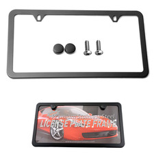 Stainless Steel License Plate Frame W Screw Caps Thin 2 Hole- Silm Stainless Steel License Plate Frame W Screw Caps Thin 2 Hole- Silm