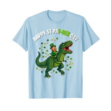 Dino St Patricks Day Kids Saint Patricks Boys Leprechaun T-Shirt
