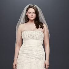 David s bridal YP3344 Ivory Size 14 beautiful strapless Wedding Long Dress