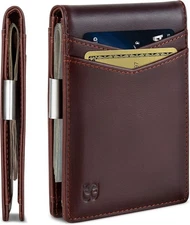 SERMAN BRANDS Money Clip Wallet - Mens Wallets Melted Chocolate Transformer 