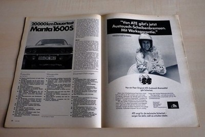 MOT 13/1971 Wirklich gut? Opel Manta A 1600 S mit 80PS im 20TKM-Dauertest (Zwisc