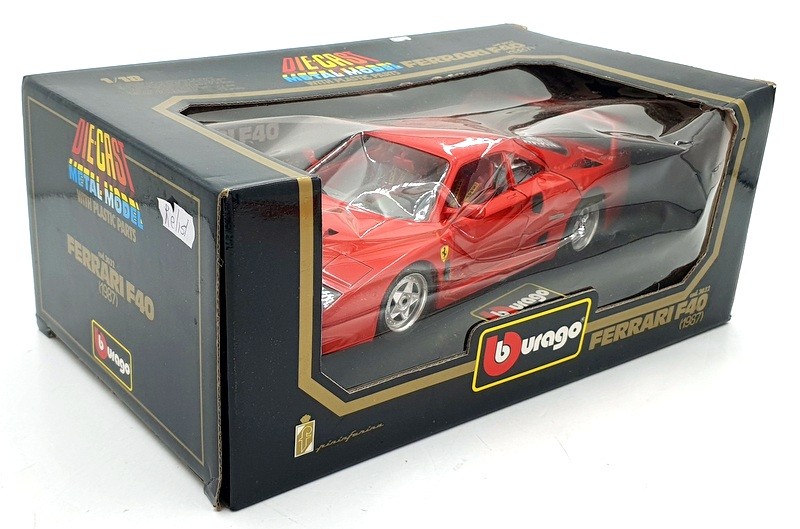Burago 1987 Ferrari F40 - Red - Diecast - 1:18 Scale Model Car