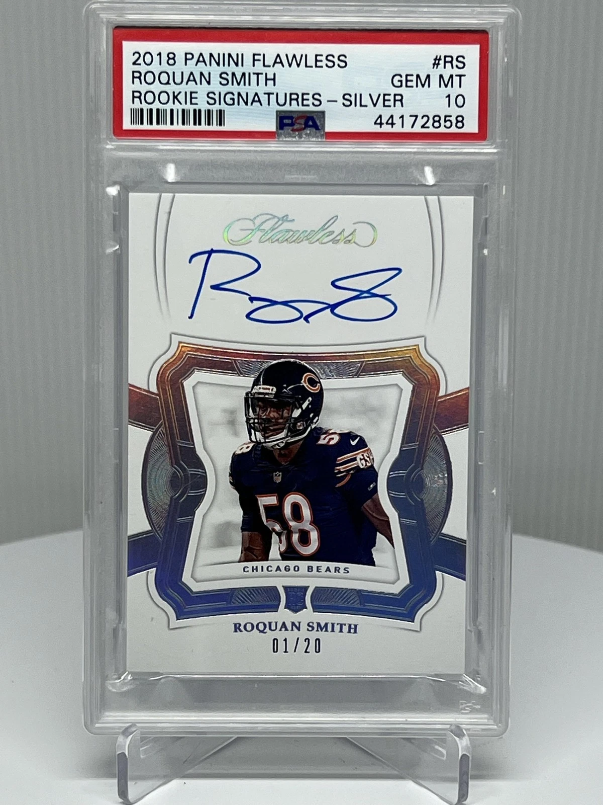 Roquan Smith Panini Flawless Rookie Signatures #RS Silver