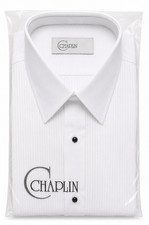 New Boys Large White Tuxedo Shirt Laydown Collar Pintuck Pleated Front