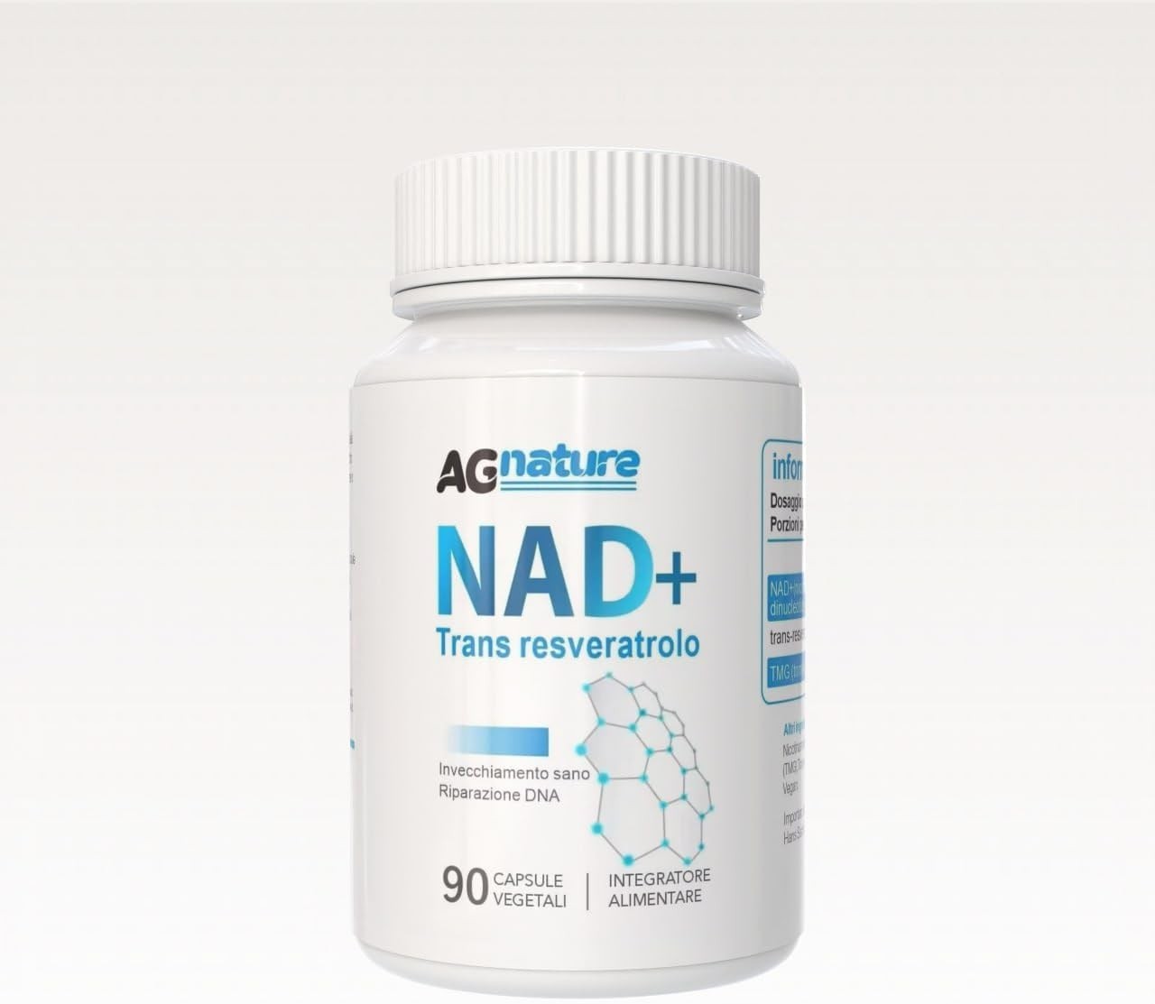 NAD+ & Resveratrolo 1000mg Anti-Aging Complex | 90 Capsule Pure