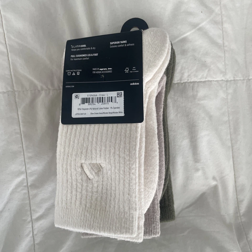 Calcetines Adidas HOMBRE Medianos Acolchados 3 Verde Oliva, Gris, Crema talla 6-12 Foto 4 de 4