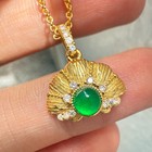 925 Sterling Silver Necklace 4mm Natural Emerald Zircon Flower 14K Gold Plated — photo 9