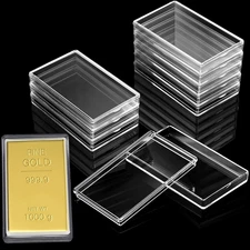 Ctosree 10 Pcs 10 Oz Silver Bar Holder 10 Oz Silver Bar Storage Case Clear Silve