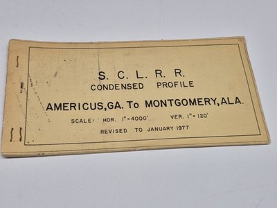 L & R Railway Co. Track Chart & Condensed Profile Americus To Montgomery 1977