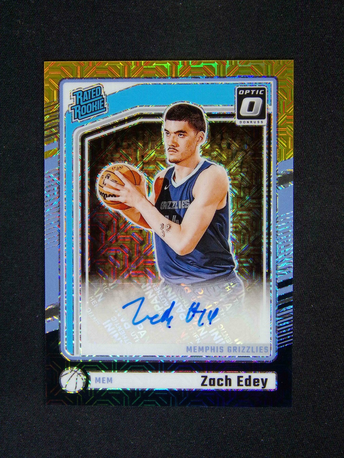 2024-25 Panini Donruss Optic Zach Edey #319 RC Rated Auto Choice Black Gold /8