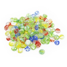 Flat Glass Marbles 1.1 lb - 4 Mixed Color Semi-Translucent Aquarium Gravel, 0.75