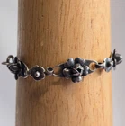Vtg Sterling Silver Floral Panel Bracelet 8.3g Fine Jewelry 6" Spring Ring