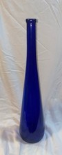 Tall Cobalt Blue Art Glass Bottle 19