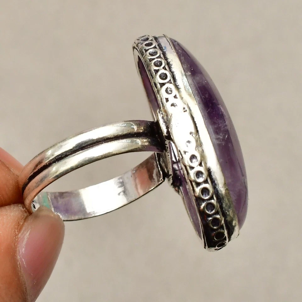 Anello gioiello in argento sterling 925 fatto a mano con pietra preziosa... - Immagine 2 di 4