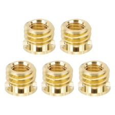 5 Pcs M6 Female to 3/8" Male Convert Screw Adapter Mount, Gold