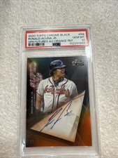 2020 TOPPS CHROME BLACK SUPER FUTURES AUTO #RA RONALD ACUNA JR. AU-ORANGE /25.