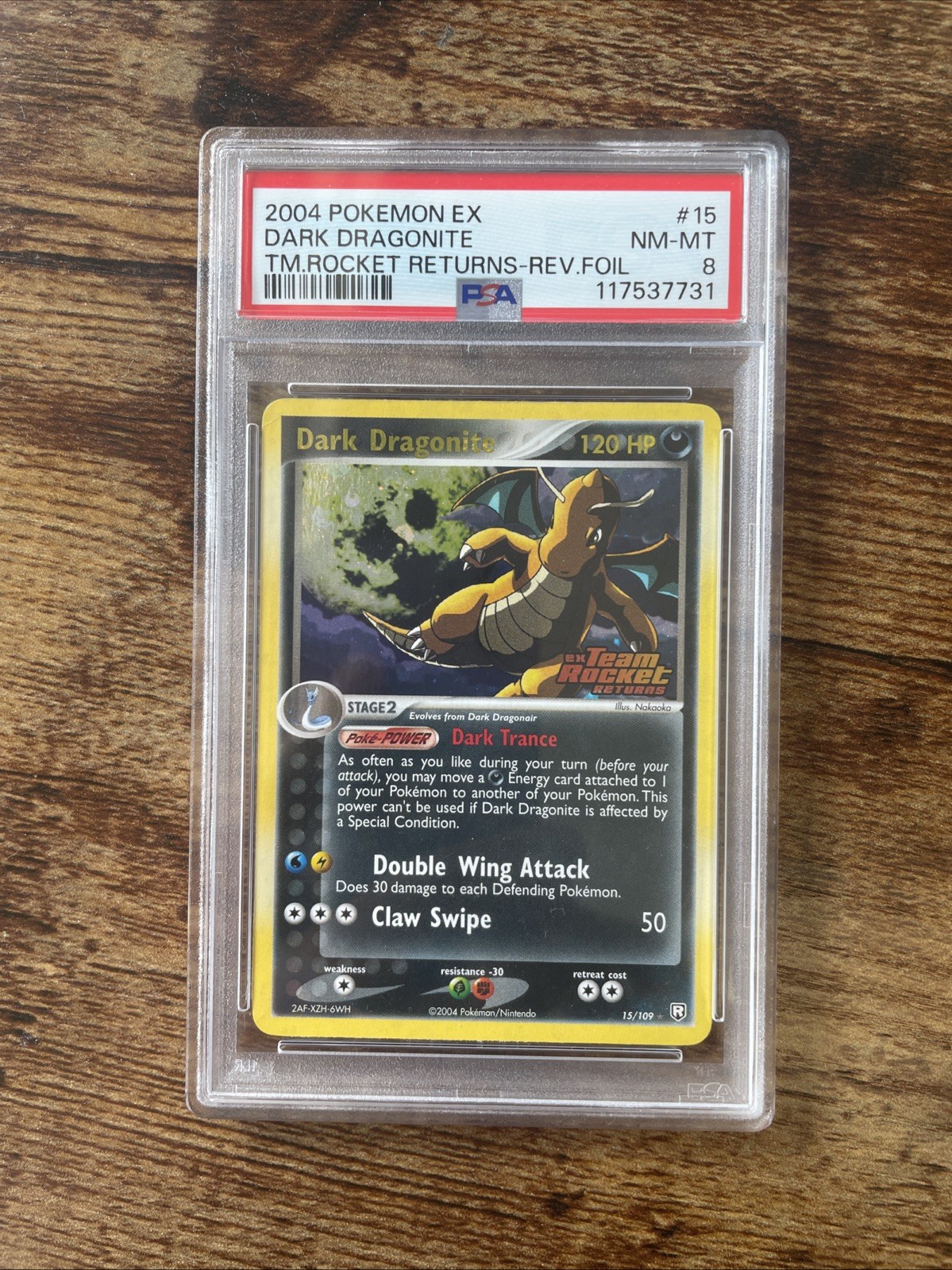 POKEMON TEAM ROCKET RETURNS 15/109 DARK DRAGONITE Reverse Holo PSA 8 Near Mint