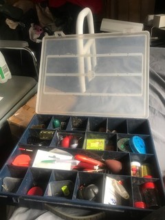 fishing tackle box and contents see pics and description