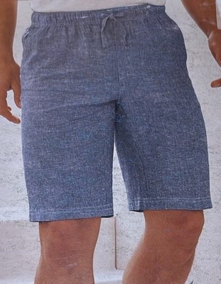 Men's Livergy Linen Bermuda Waist Tie Shorts Size 42 Blue NEW