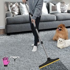 Carpet Rake for Pet Hair Removal, Reusable Pet Hair Remover with 60  Adjustable