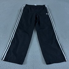 VINTAGE Adidas Pants Boys XL 13-14Y Windbreaker Track Nylon Baggy 3-Stripe Y2K