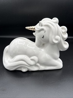Child to Cherish Ceramic Charlie The Unicorn Piggy Bank  Fairy Mystical nursery
