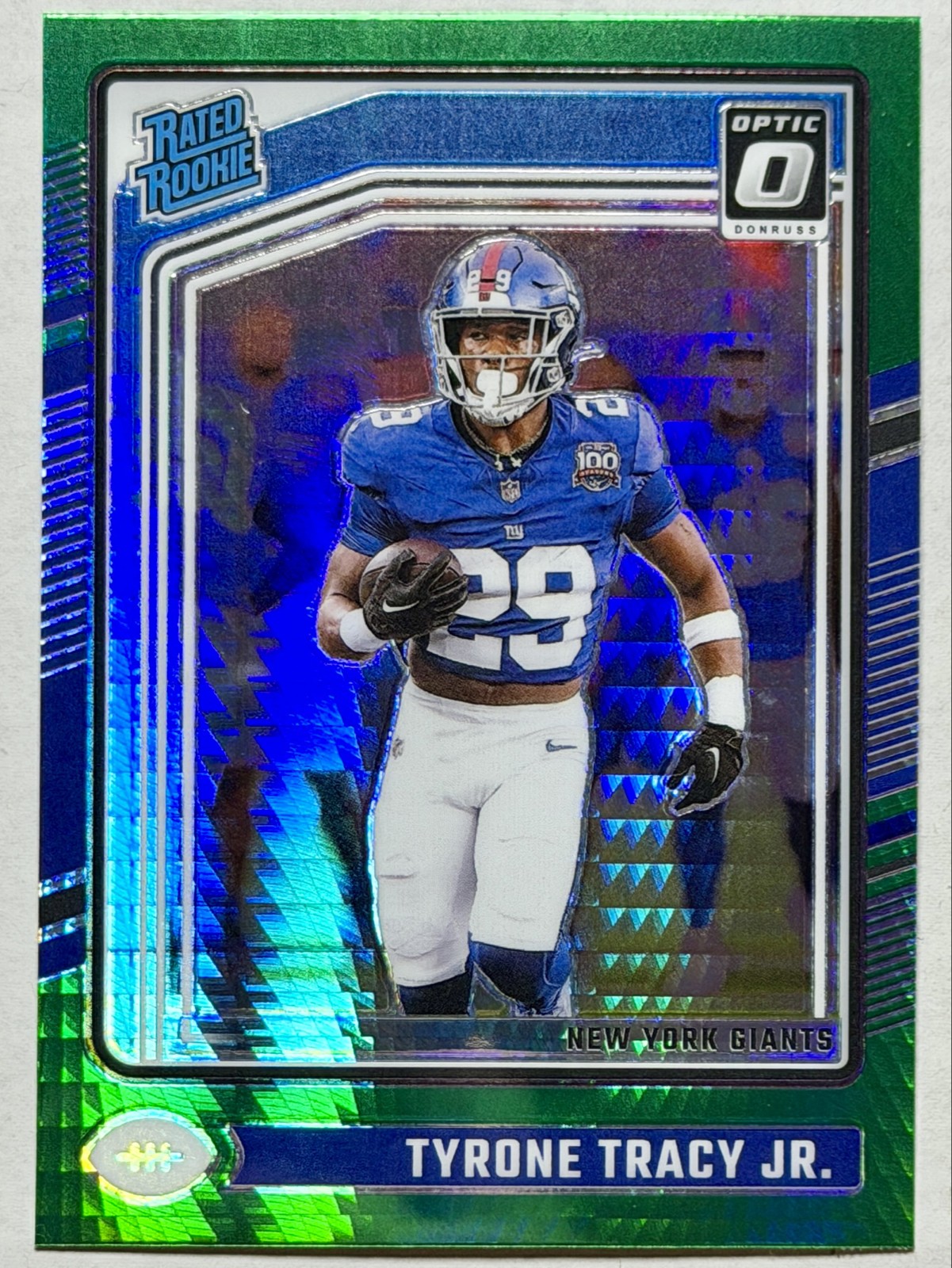 2024 Panini Donruss Optic - Rated Rookie Tyrone Tracy Jr. #259 Green Hyper Prizm