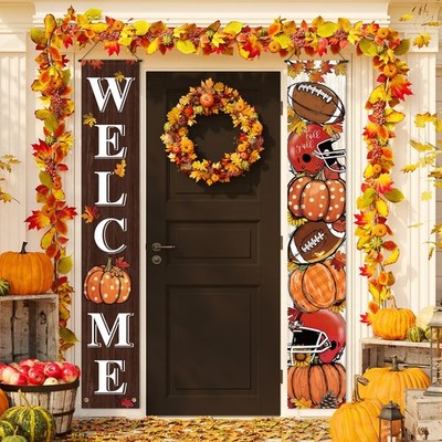 Fall Welcome Porch Banner Decorations Indoor and Outdoor Autumn Farmhouse Foo...