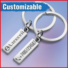 Anti-lost Keychain Small Chic Personalized Customized Keyring for Car Name Phon
