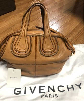 GIVENCHY Nightingale Camel Sheepskin Leather Studded Handbag Shoulder Bag 2WAY