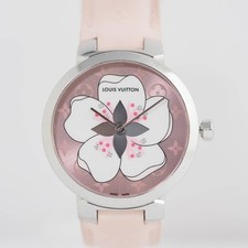 Montre femme Louis Vuitton Tambour Sakura 8P Diamond SS/Leather Q13MJE Quartz