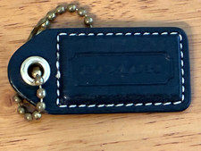 Coach Dark Brown Leathers Hang Tag, Bag Tag, Charm. ID 19