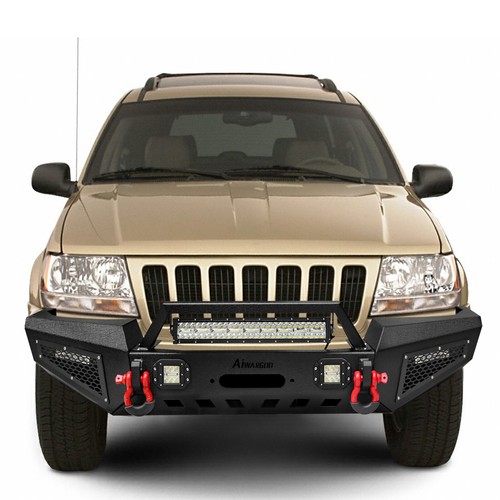 For Jeep Grand Cherokee WJ 1999-2004 Black Front Rear Bumper D-Rings Winch Plate - Picture 8 of 15