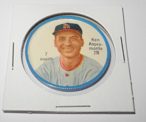 1962 Salada Tea Baseball Coin Pin #7 Ken Aspromonte Los Angeles Angels Near Mint