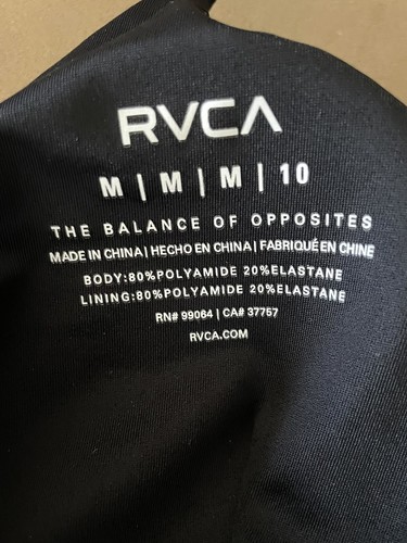 NWT WOMENS RVCA SOLID CROSSBACK BRALETTE BIKINI TOP BLACK SIZE MEDIUM - Picture 6 of 6