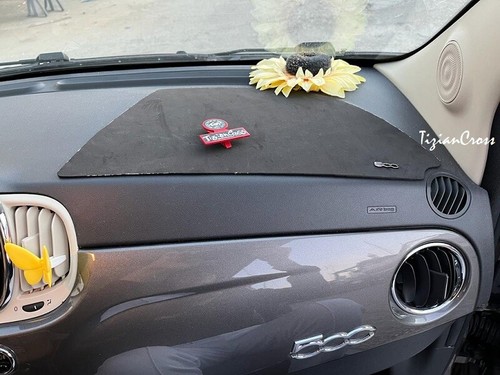 TAPPETINO ADESIVO + LOGO X CRUSCOTTO COVER AIRBAG FIAT 500 neoprene TizianCross - Bild 8 von 13