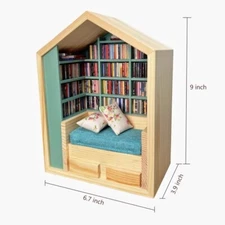 Anti-Anxiety Bookshelf Display Miniature 200pcs Books Match Wooden Bookshelf Toy