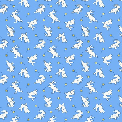 Nana Mae 8 Fabric ~ Half yard ~ Blue Bunnies ~ 1930's Reproduction Fabric