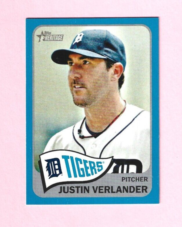 2014 Topps Heritage Walmart/Wal-Mart Blue Border #430 Justin Verlander Tigers