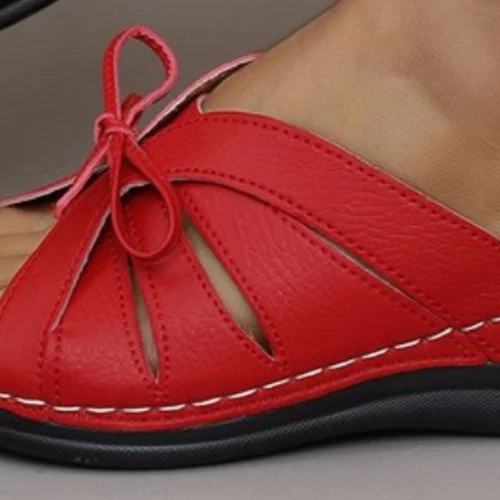 Womens Slip On Slippers Open Toe Strappy Low Heel Sandals - Picture 7 of 25