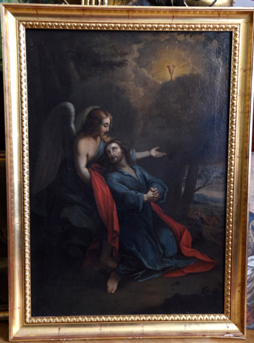 Ölgemälde 17. Jhd Heiligenmaler 112x82 cm  Jesus Christus - Engel - Imagen 1 de 22
