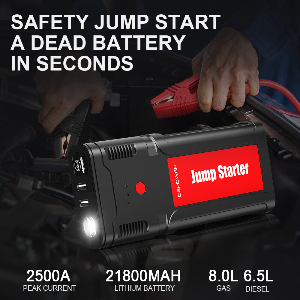 DBPOWER Car Jump Starter Booster G15 2500A 12V Portable Auto Power Bank Battery