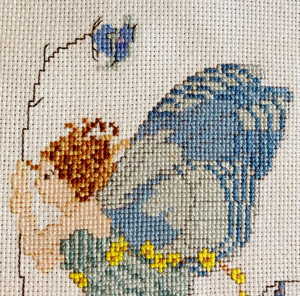 Fairies & Bluebells Needlepoint  Partially Worked t On Aida Cloth  29.5 x 23cm - Image 3 of 4