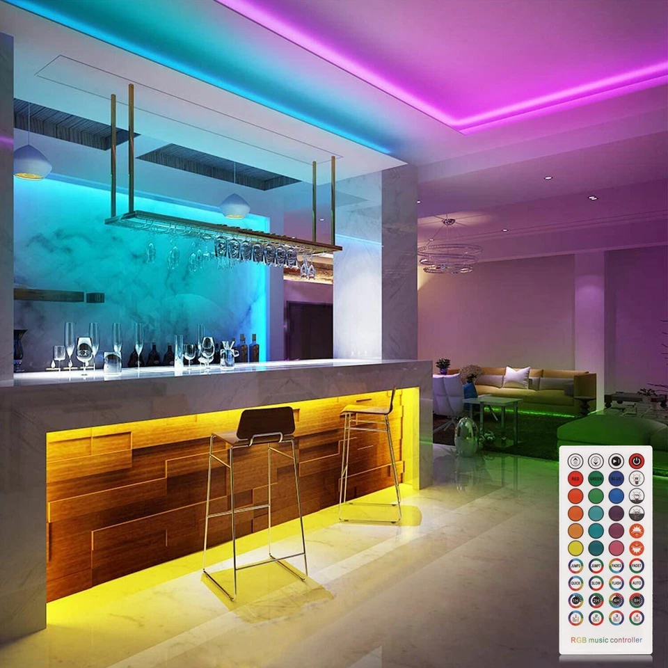 LED Strip Lights RGB Music Bluetooth Remote Control Flexible Lamp Party Bar Home - Image 2 of 4