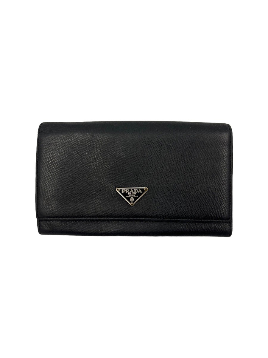 長財布 PRADA SAFFIANO ZIP AROUND WALLET/NERO PRADA Saffino Leather Wallet XL Black | eBay