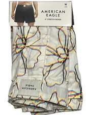 NWT AMERICAN EAGLE Stretch Boxer Sz S-M-L-XL Ivory White Pink Blue 14