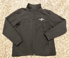 The North Face Jacket Mens Large Gray Full Zip Windwall Data Machine Corp Logo