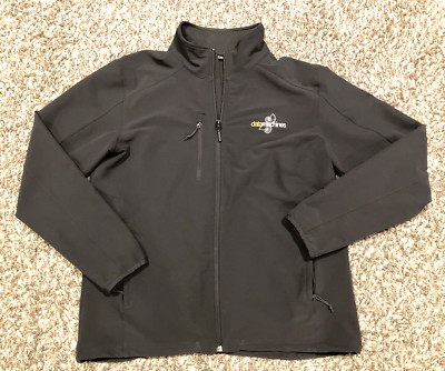 The North Face Jacket Mens Large Gray Full Zip Windwall Data Machine Corp Logo